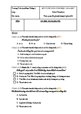 Đề và đáp án kiểm tra học kì II Khoa học lớp 4